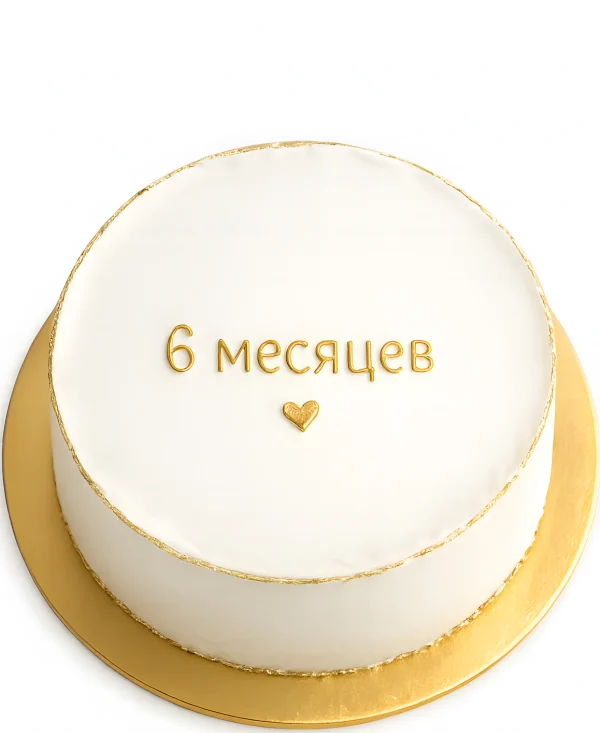 Белый бенто-торт на 6 месяцев Фото