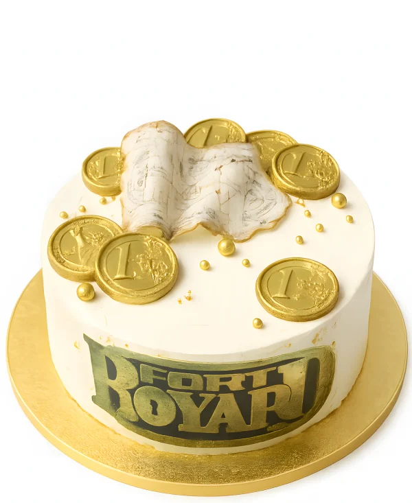 Белый торт Форт Боярд с картой Фото