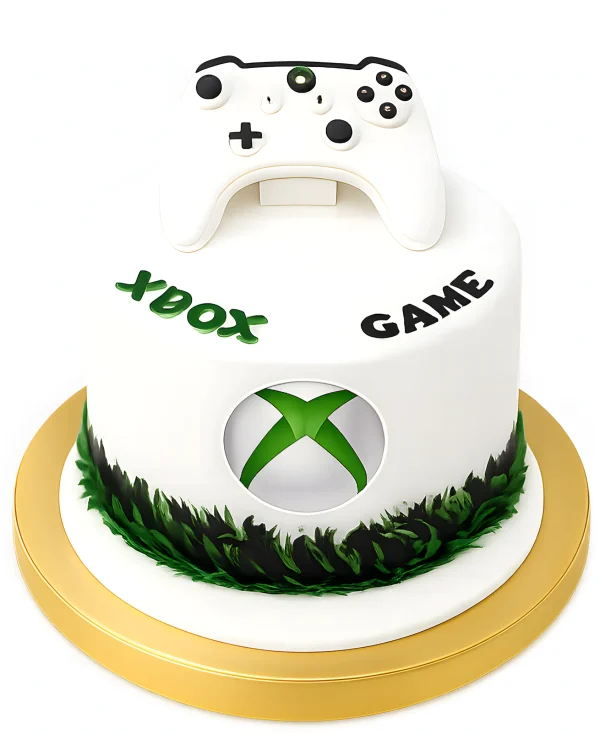 Белый торт с джойстиком для геймера Фото