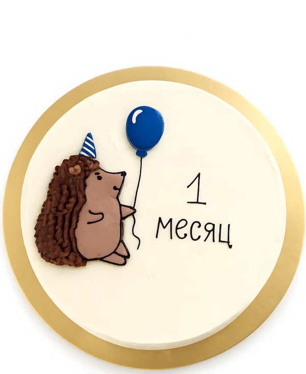 Бенто-торт на 1 месяц с ежиком Фото