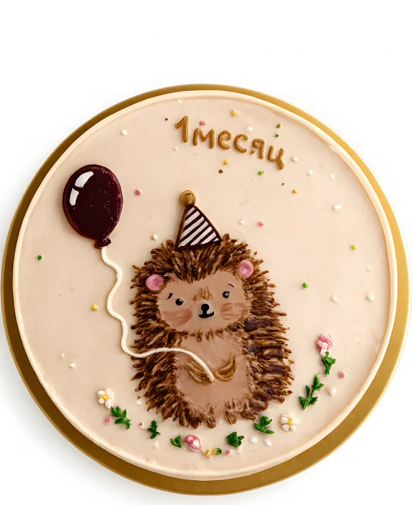 Бенто-торт с ежиком и шариком Фото