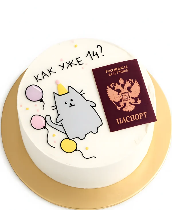 Бенто-торт с котиком и шариками мальчику Фото