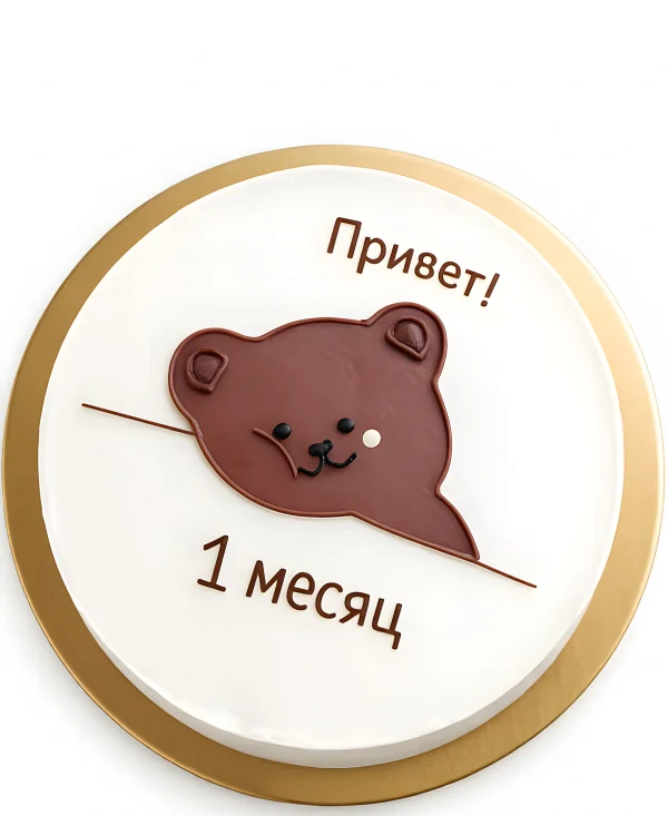 Бенто-торт с медведем на 1 месяц Фото