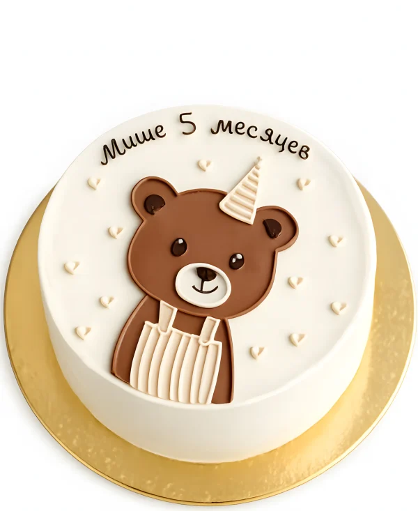 Бенто-торт с мишкой на 5 месяцев Фото