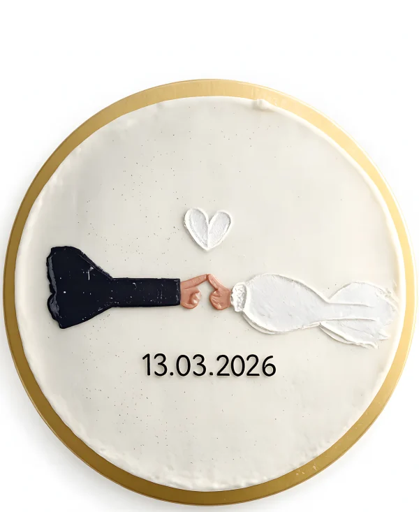 Бенто-торт с руками молодоженов Фото