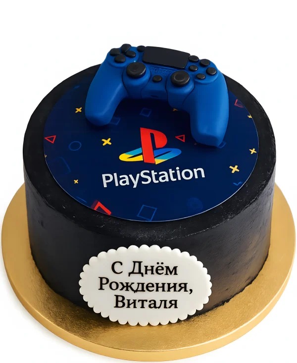 Черный торт с джойстиком Фото