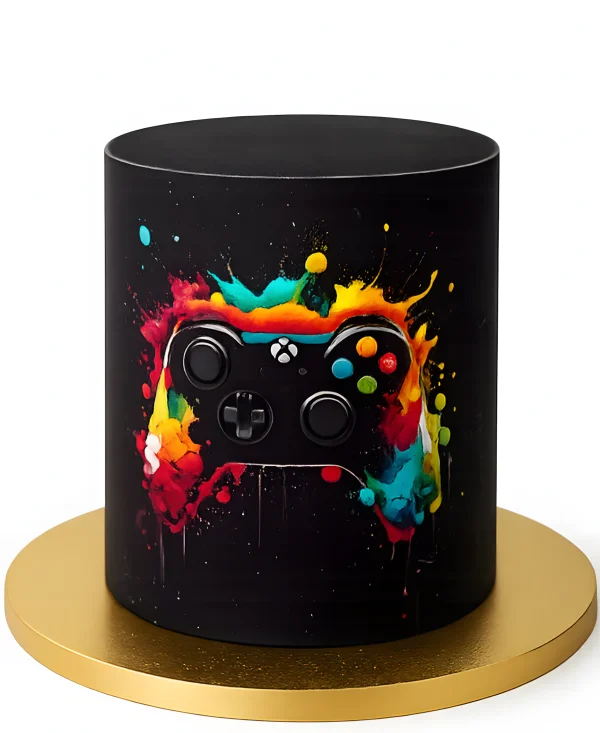 Черный торт с конфетами для геймера Фото