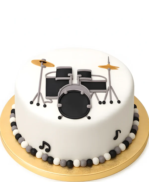 Торт с рисунком барабанов Фото