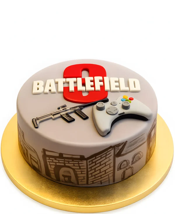 Круглый торт по игре Battlefield Фото