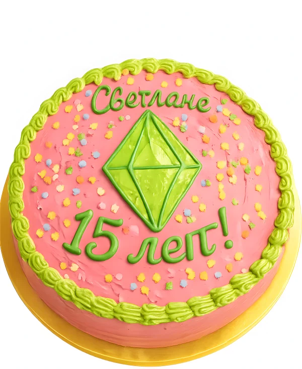 Минималистичный торт по тематике Симс Фото