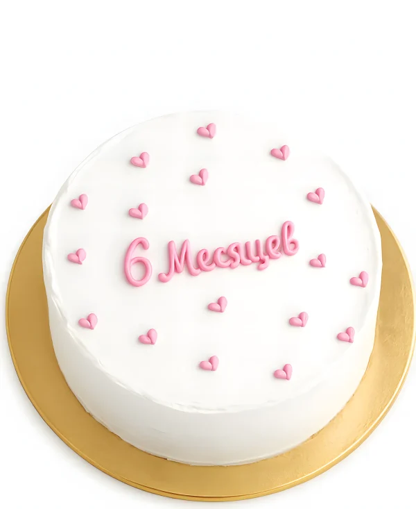 Нежный бенто-торт с розовыми сердечками Фото