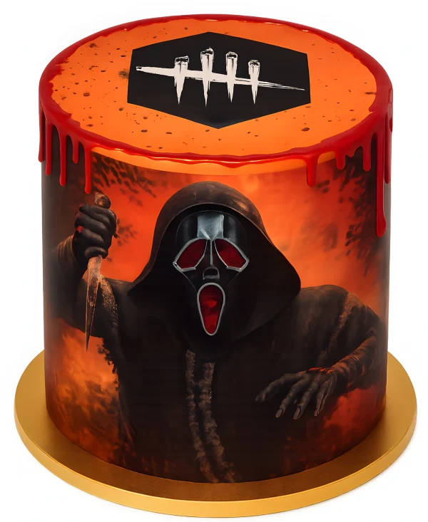 Оранжевый торт с фотопечатью Легиона Фото