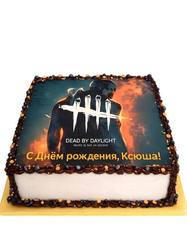 Прямоугольный торт в стиле Dead By Daylight Фото