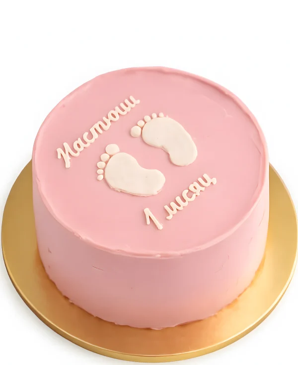 Розовый бенто-торт с пяточками младенца Фото