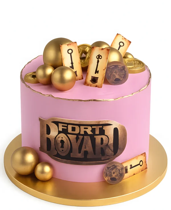 Розовый торт Форт Боярд для девочки Фото