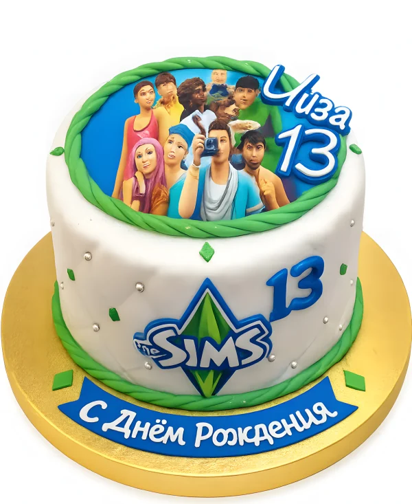 Торт на день рождения девочки с Симс Фото