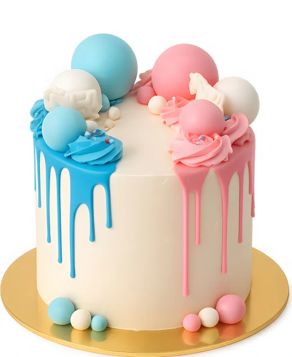 Торт с цветными шарами из шоколада Фото