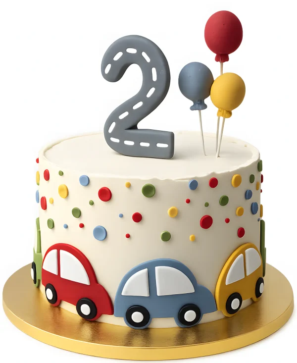 Торт с машинами и шариками Фото
