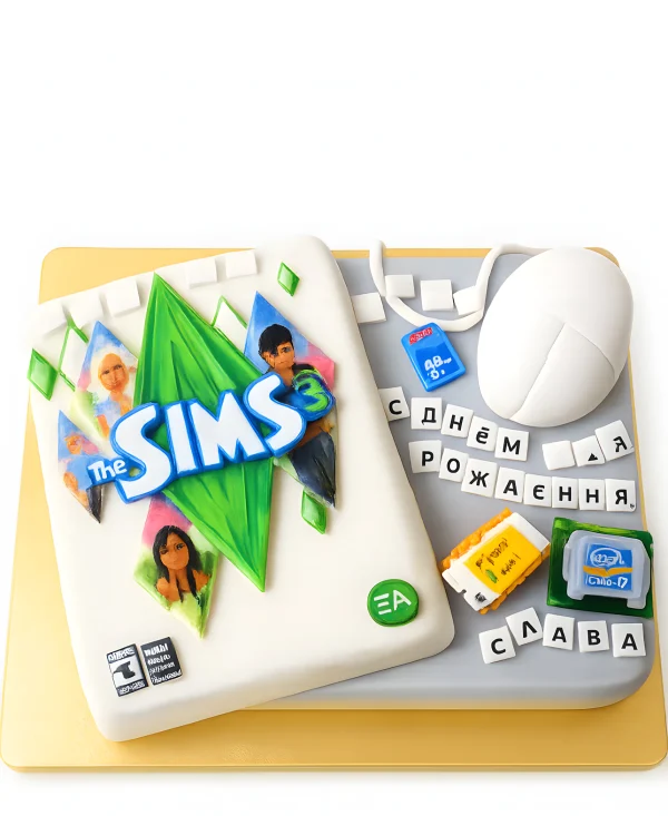 Торт в стиле игры Симс Фото