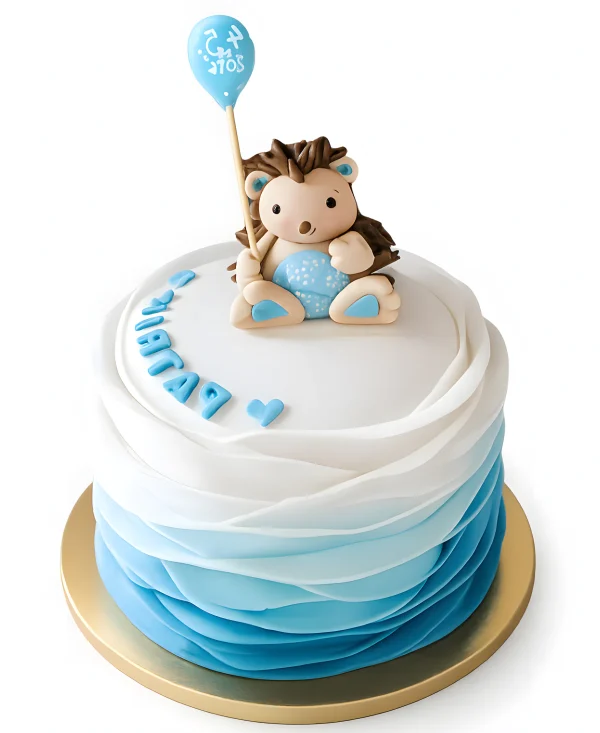 Торт с фигуркой ежика с шариком Фото