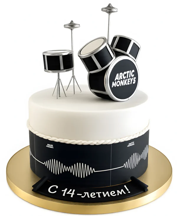 Торт с барабанной установкой Фото