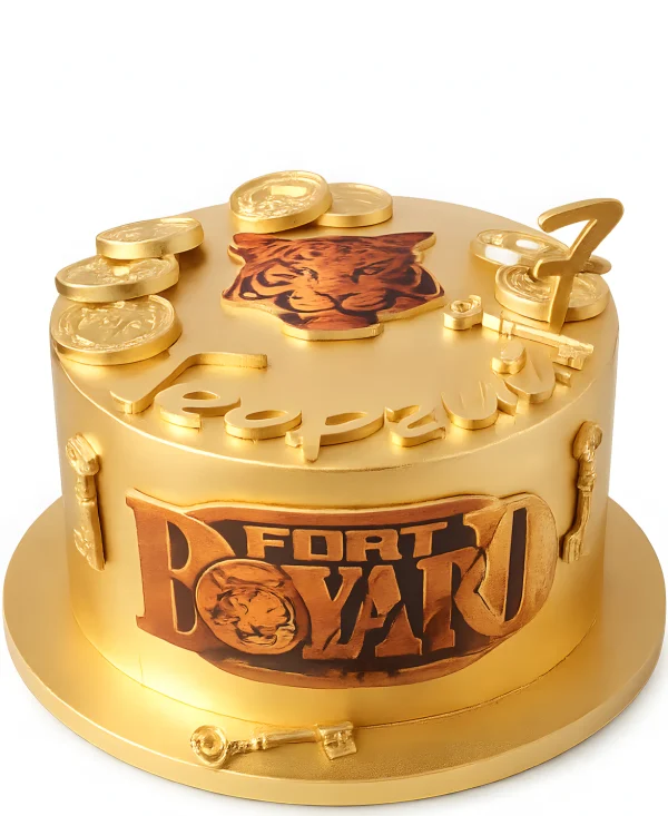Золотой торт с ключами Форт Боярд Фото