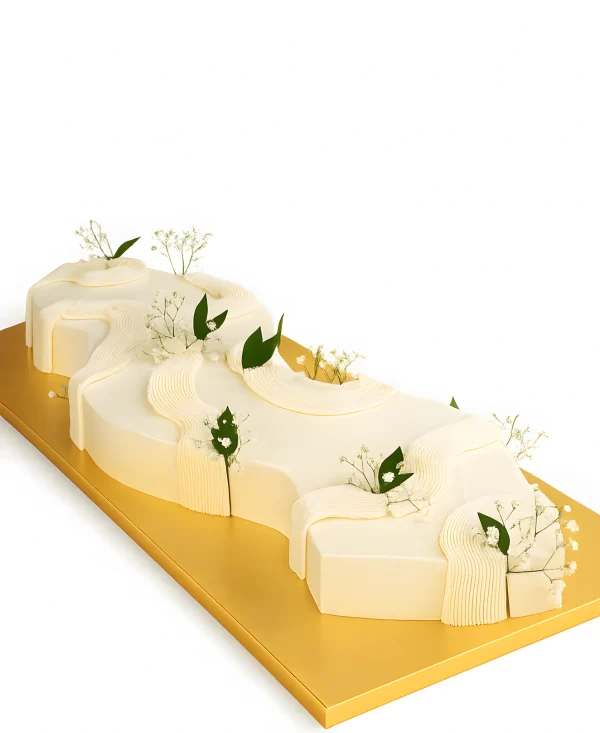 Торт волна с цветами Фото