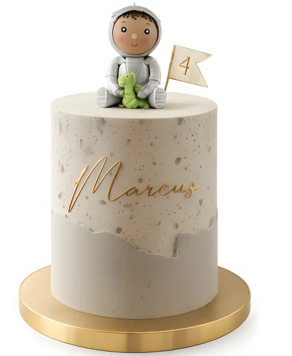 Нежный бенто-торт с рыцарем Фото