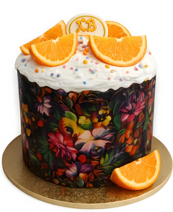 Пасхальный кулич с дольками апельсина Фото