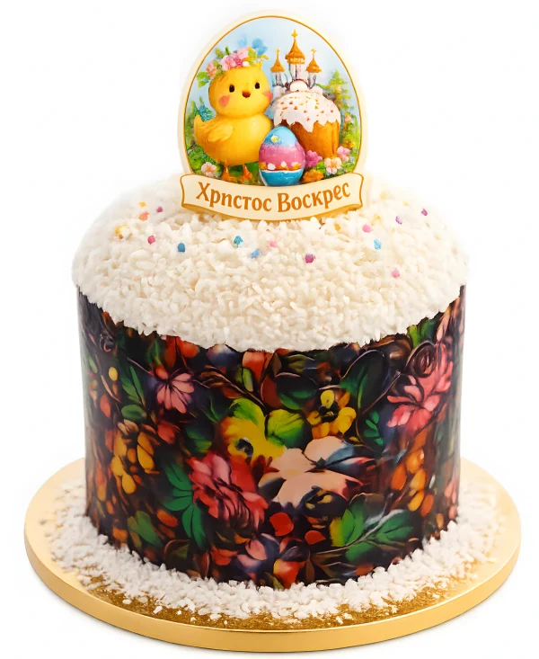 Пасхальный кулич с кокосовой стружкой Фото