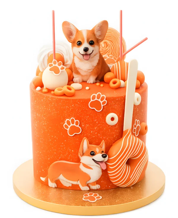 Торт с корги для мальчика Фото