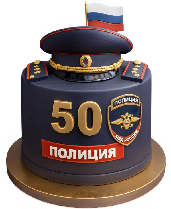 Торт 50 лет для полицейского Фото