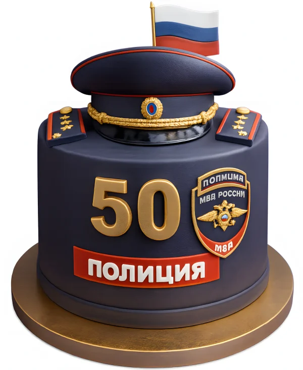 Торт 50 лет для полицейского Фото