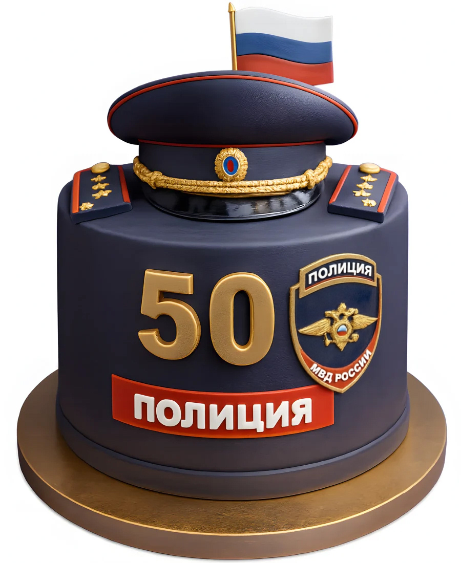 Торт 50 лет для полицейского Фото