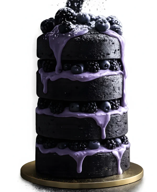 Небольшой шоколадно-фруктовый торт с ягодами Фото