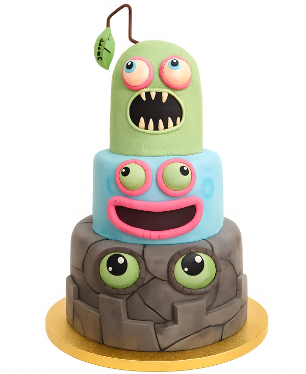 Торт Мои поющие монстры в три яруса Фото