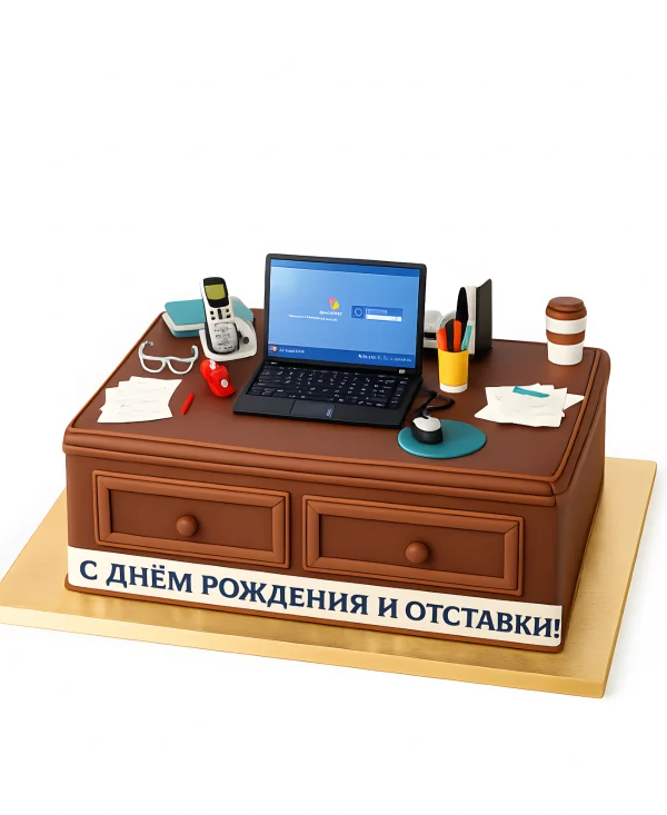 Торт с мастикой на день рождение боссу Фото