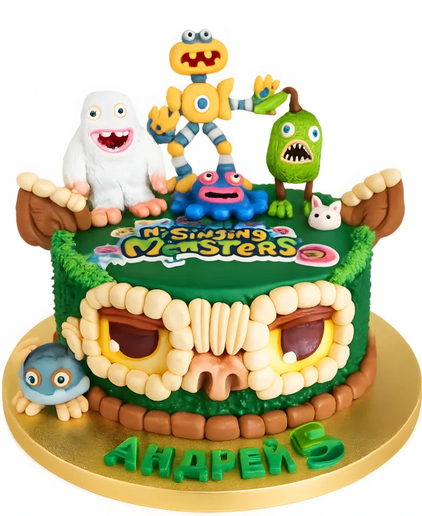 Торт с фигурками на 5 лет Мои поющие монстры Фото