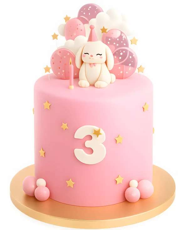 Торт с леденцами и зайцем на 3 месяца Фото