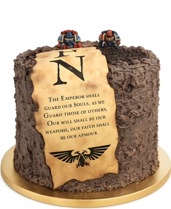 Торт с письмом из игры Вархаммер на день рождения Фото