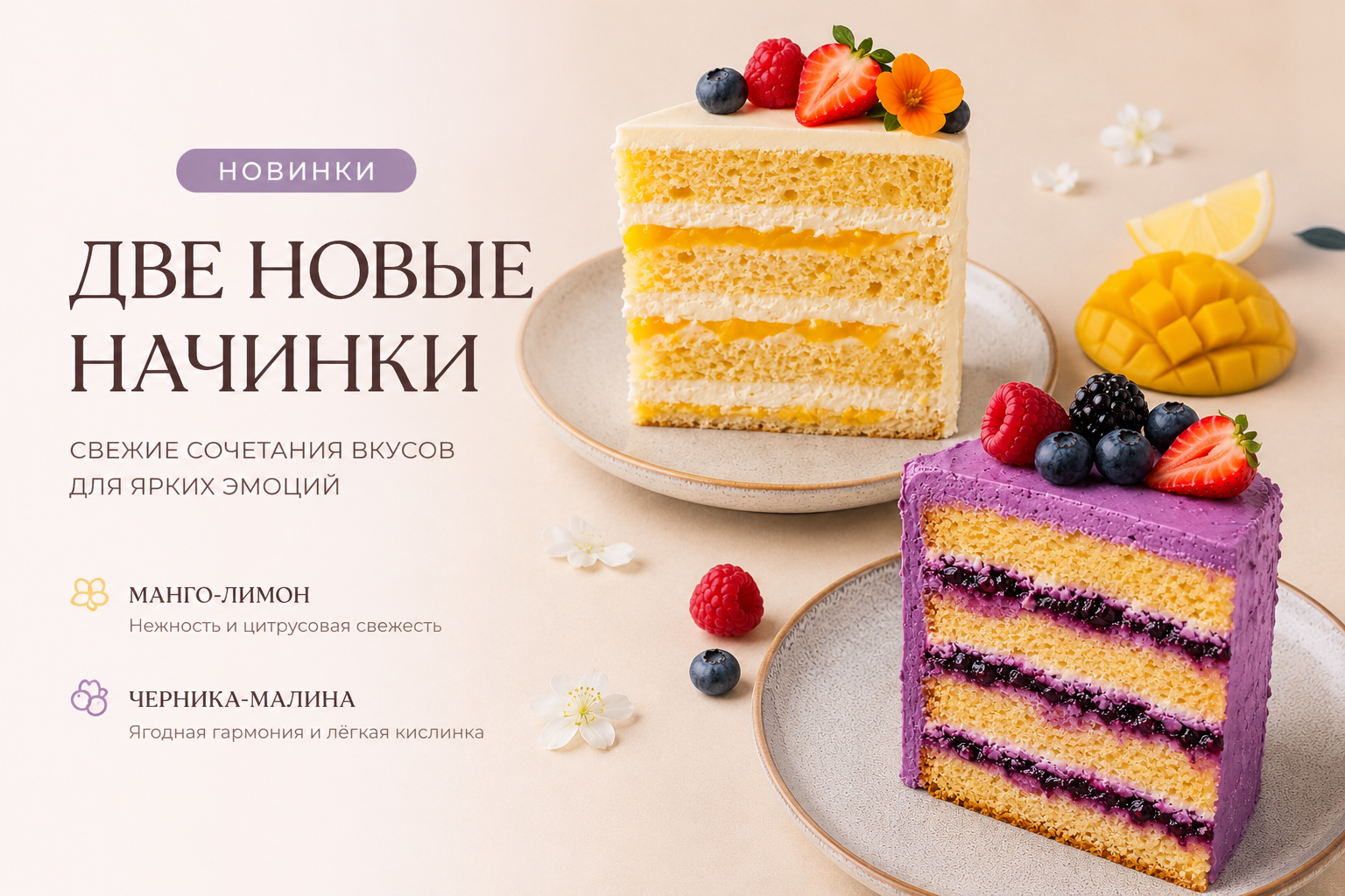 Фото к новости: Две новые начинки тортов