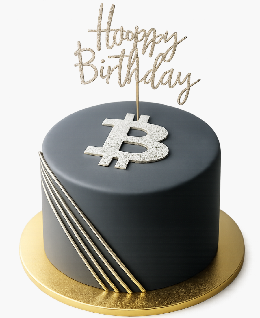 Минималистичный торт с биткоином Фото