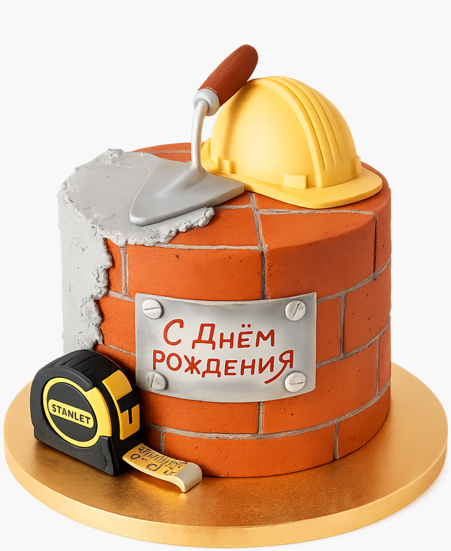 Торт с каской и лопаткой Фото