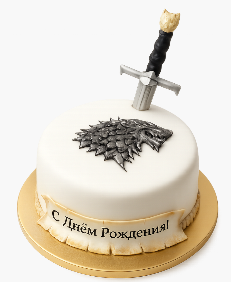 Торт с мечом и волком Фото
