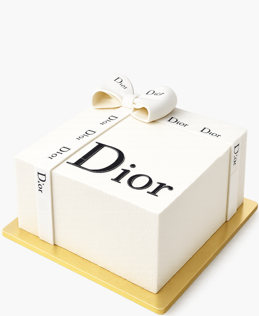 Торт в форме коробки Dior Фото