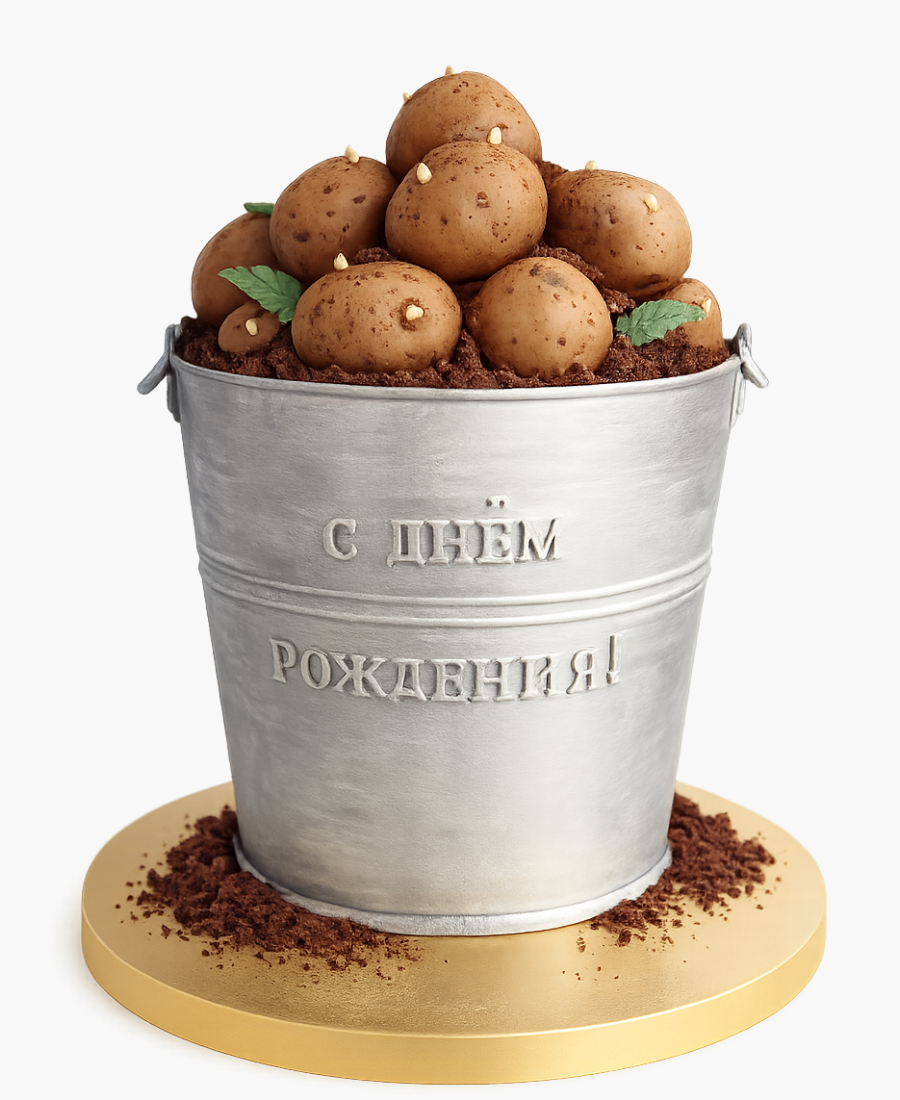 Торт в виде ведра картофеля Фото