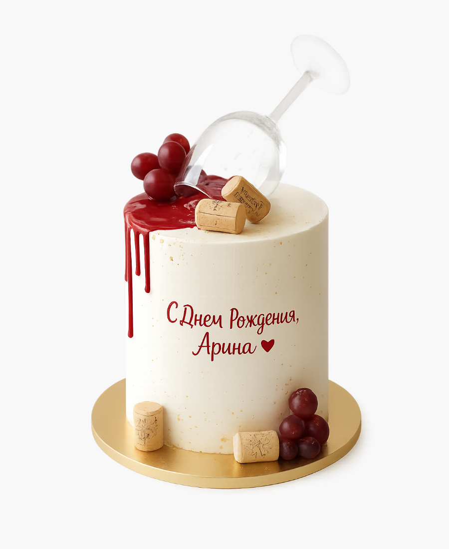 Высокий торт с бокалом Фото
