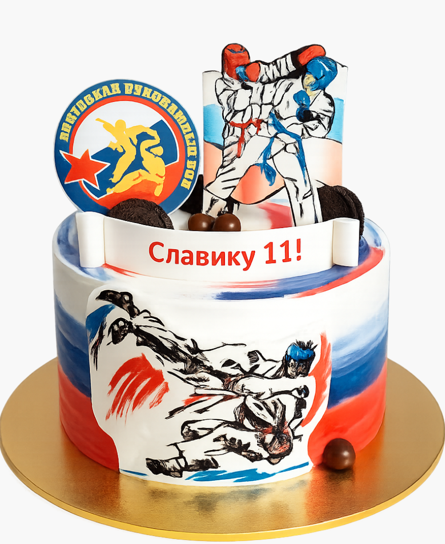 Торт на 11 лет борцу по рукопашному бою Фото
