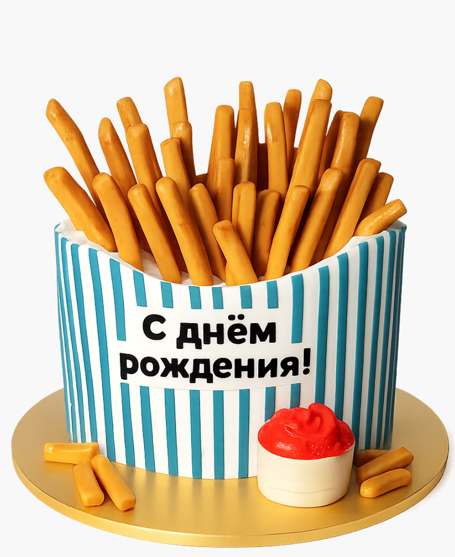 Торт в форме пачки картошки Фото